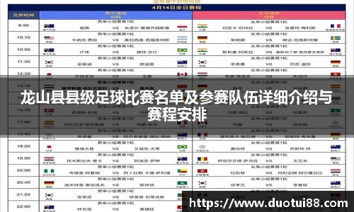 龙山县县级足球比赛名单及参赛队伍详细介绍与赛程安排